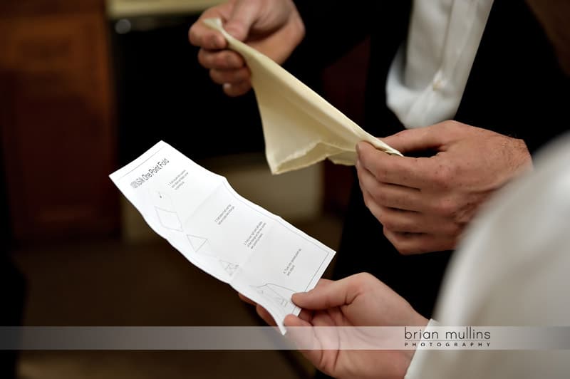 wedding hankerchief folding