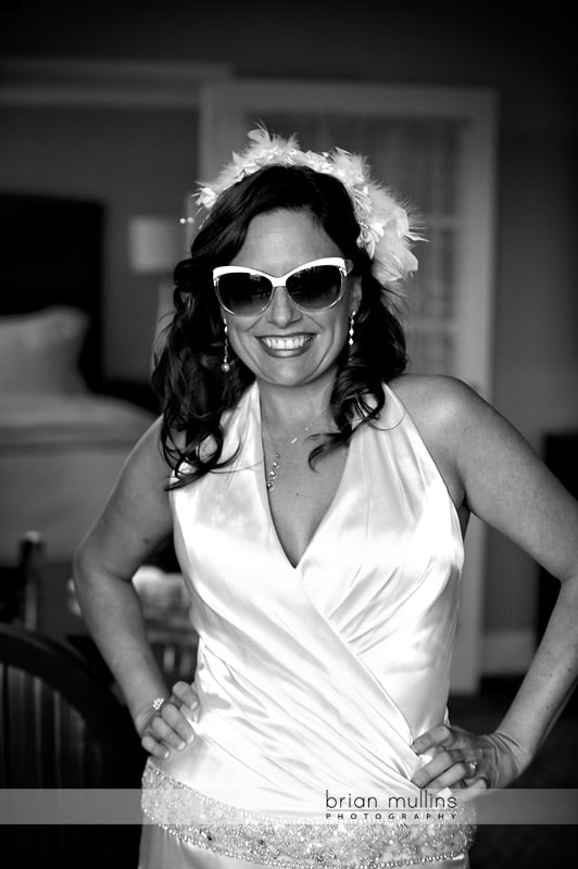 bride in sunglasses