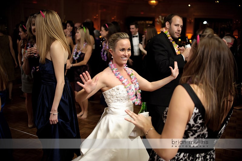 bride dancing at washington duke inn wedding reception