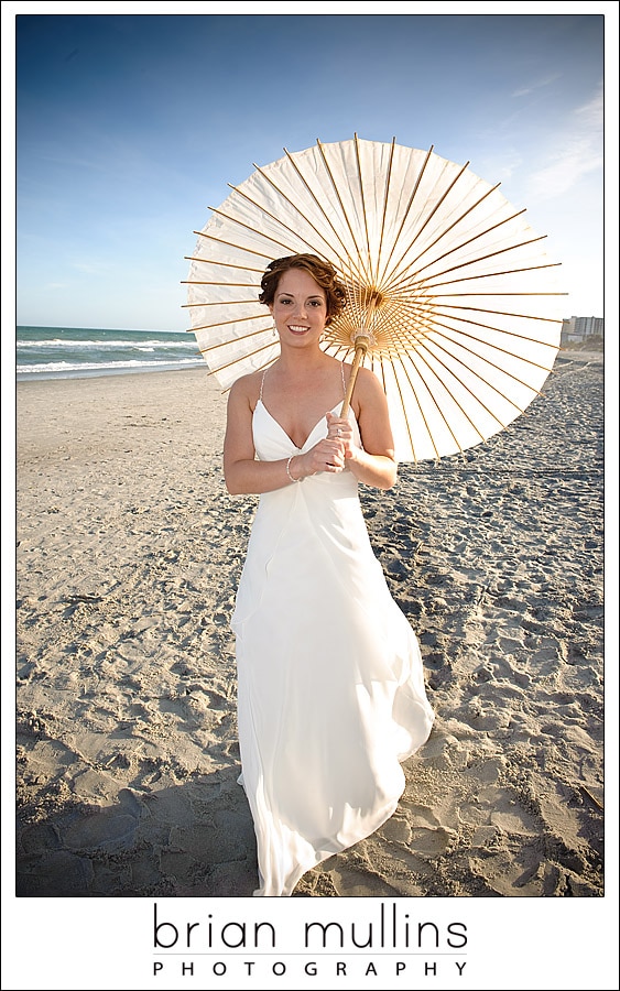 Myrtle Beach Bridal Portrait with Japanese Umbrella