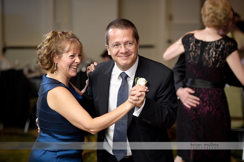 parents dancing at wedding reception