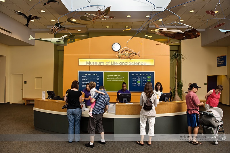 front desk at durham museum of life and science