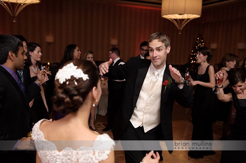 bride and groom dancing at wedding