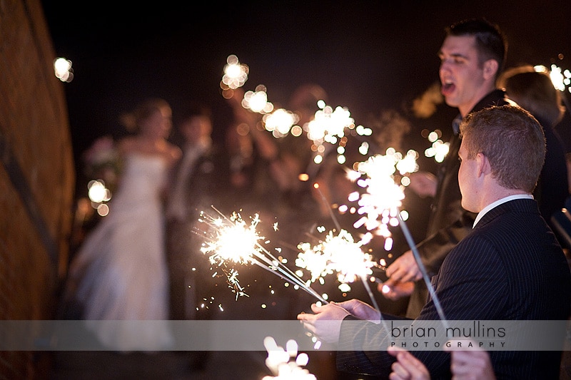 sparkler exit at wedding reception in Raleigh