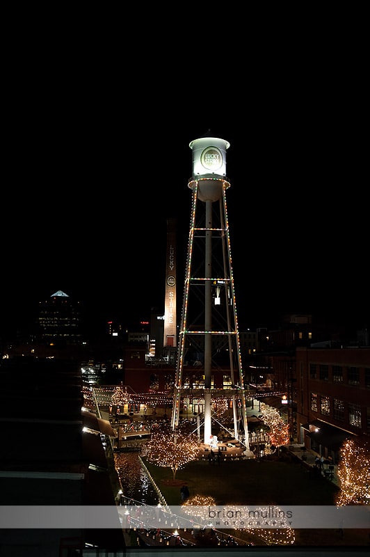 American Tobacco Campus - Water tower lighting ceremony
