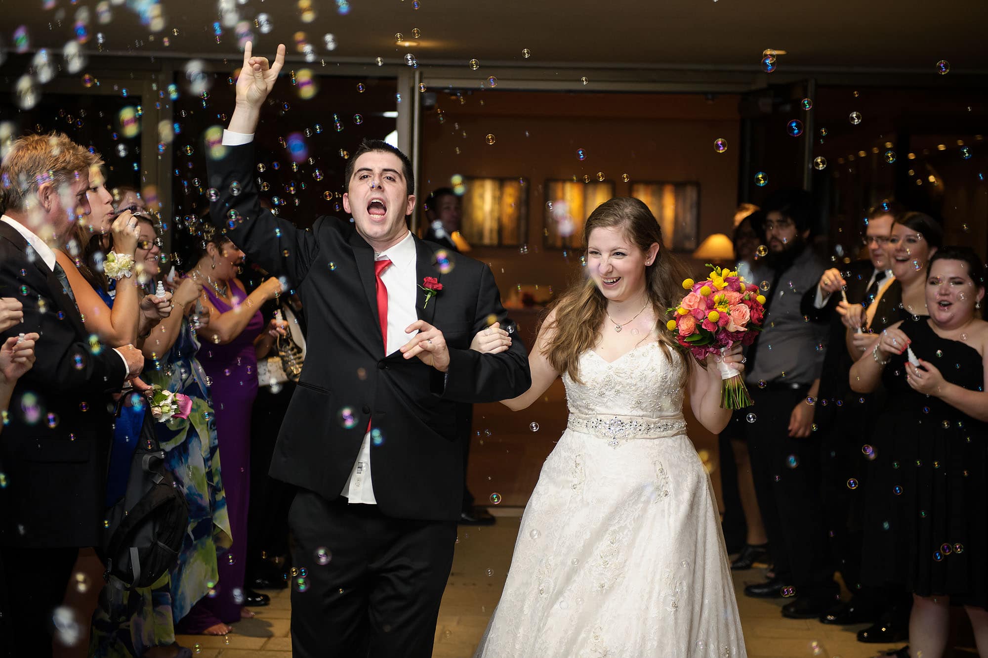 umstead hotel wedding bubble exit